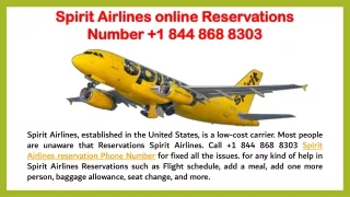 Spirit Airlines online Reservations Number