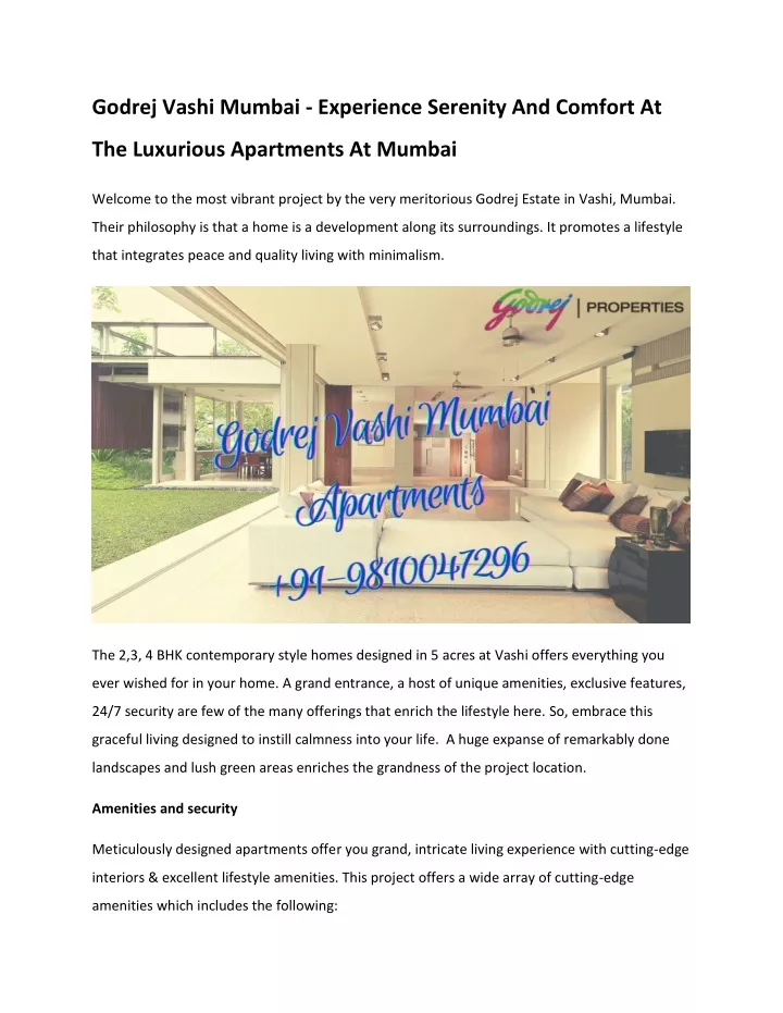 godrej vashi mumbai experience serenity