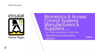 Biometrics & Access Control Systems Manufacturers & Suppliers