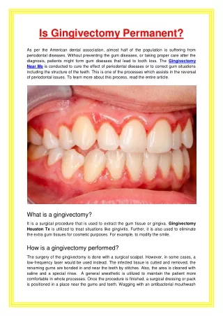 is gingivectomy permanent