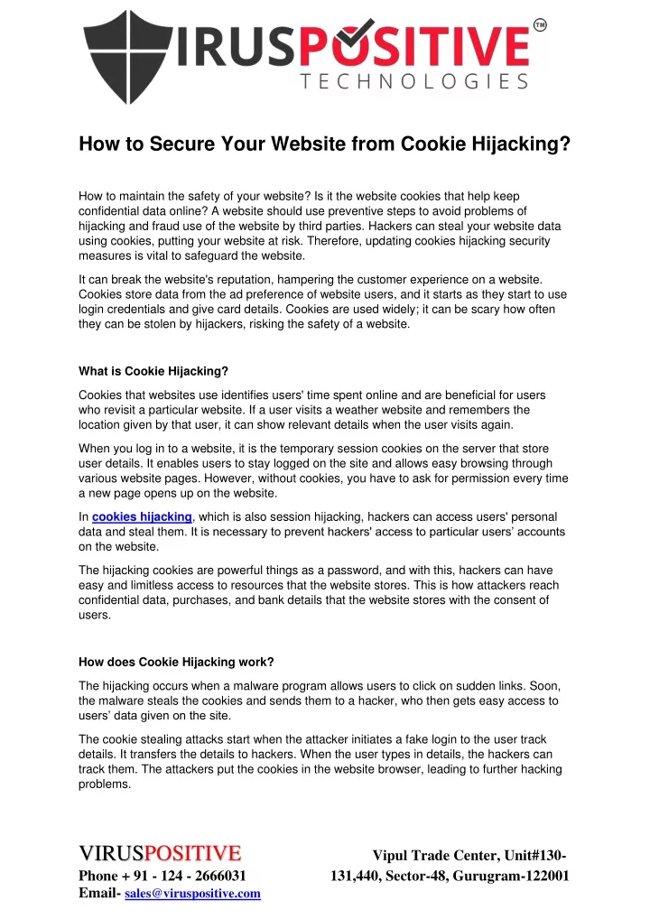how to secure your website from cookie hijacking