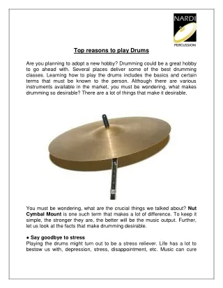 Top reasons to play Drums
