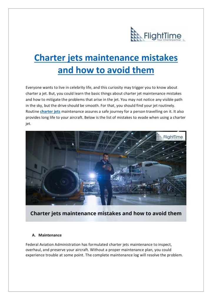 charter jets maintenance mistakes