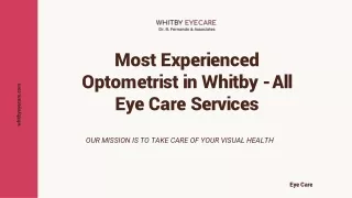 Most Experienced Optometrist in Whitby - All Eye care Services