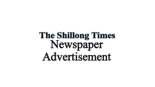 Shillong Times Newspaper Advertisement