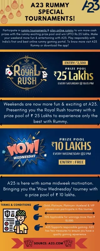 A23 Rummy Special Tournaments!