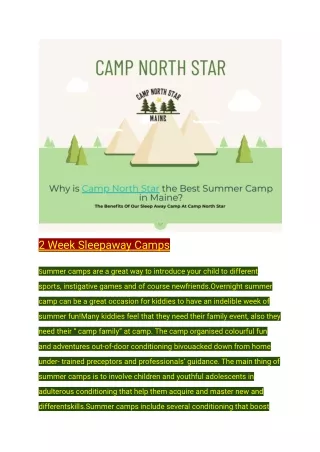2 week sleepaway camps