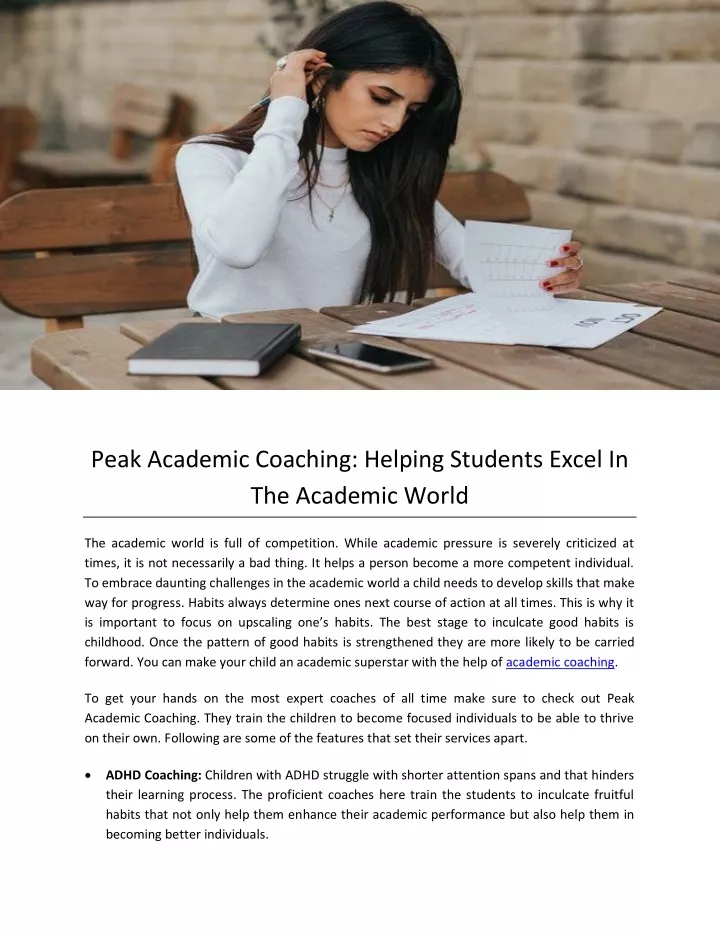 peak academic coaching helping students excel