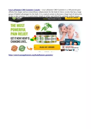 lisa laflamme cbd gummies canada lisa laflamme