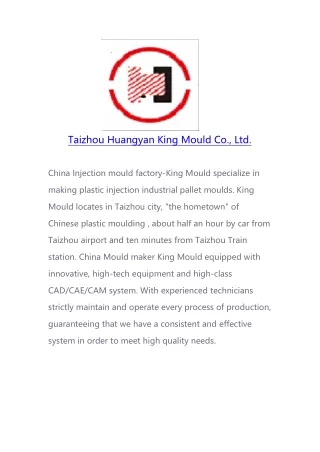 Taizhou Huangyan King Mould Co., Ltd.