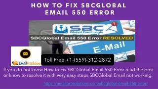 how to fix sbcglobal email 550 error