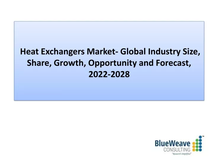 heat exchangers market global industry size share