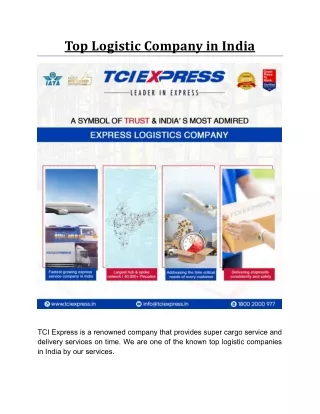 top logistic company in india