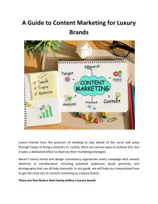 A Guide to Content Marketing for Luxury Brands