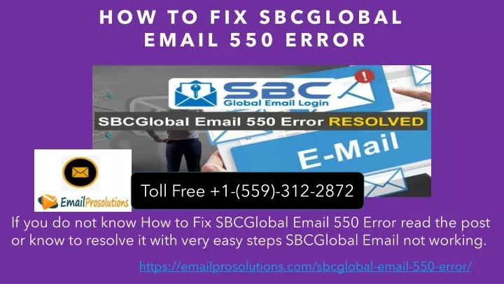 how to fix sbcglobal email 550 error