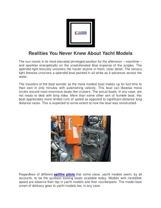 realities you never knew about yacht models