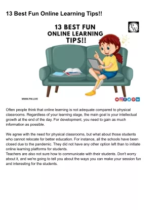 13 best fun online learning tips