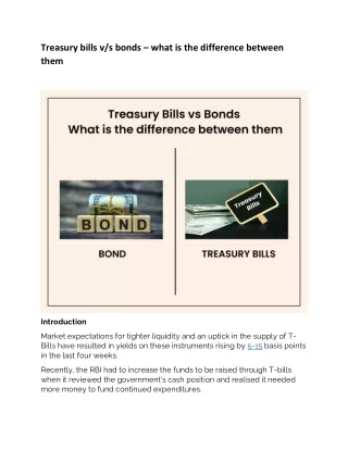 Treasury bills vs bonds – what is the difference between them