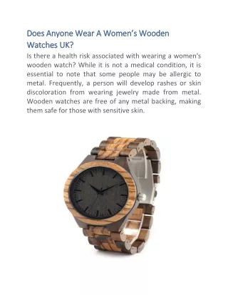 Does Anyone Wear A Women wooden watch