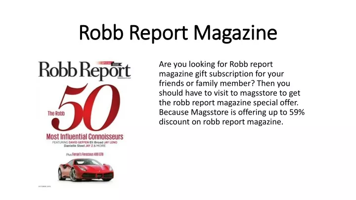 robb report magazine