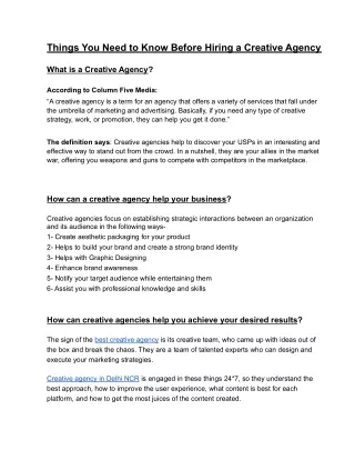 Creative Agency