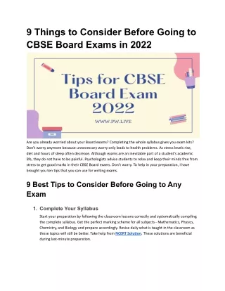 9 things to consider before going to cbse board