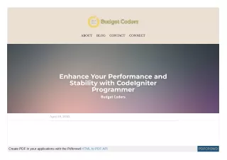 Enhance your website performance by hiring a codeigniter developer