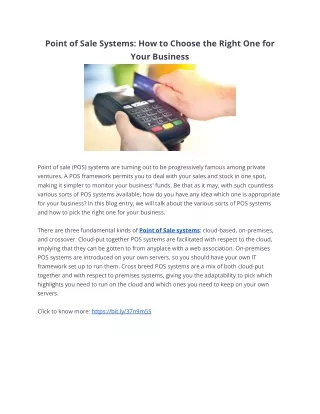 point of sale systems how to choose the right