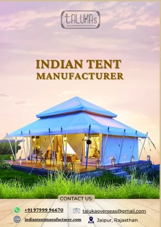 Indian Tent Manufacturer | Talukas