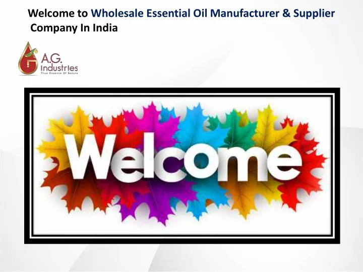 welcome to wholesale essential oil manufacturer