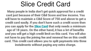 Slice Credit Card