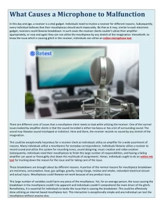 what causes a microphone to malfunction