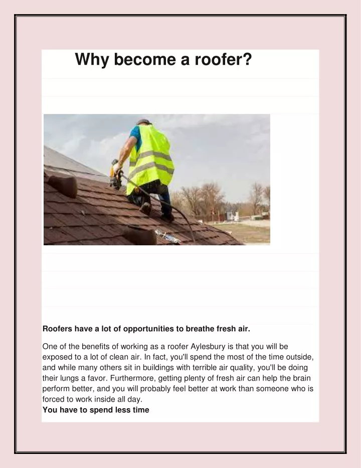 why become a roofer