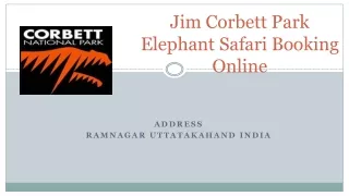 Jim Corbett Park Safari Online Booking