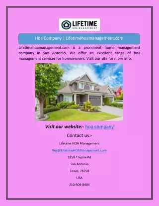 Hoa Company | Lifetimehoamanagement.com