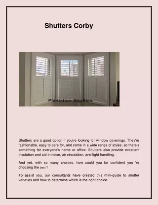 shutters corby