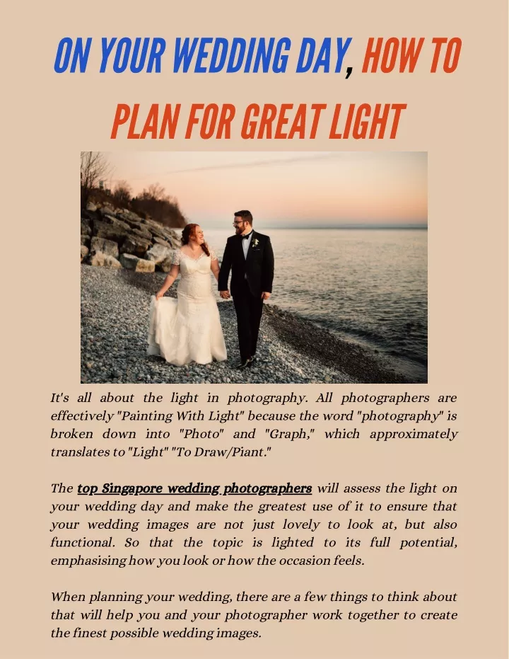 on your wedding day how to plan for great light