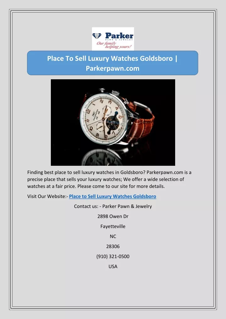 place to sell luxury watches goldsboro parkerpawn