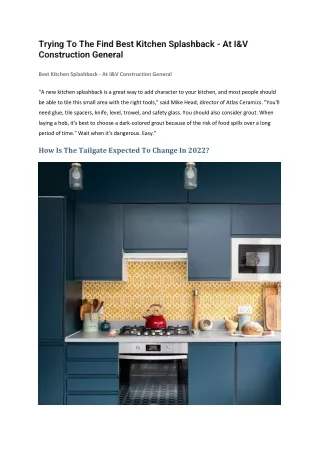trying to the find best kitchen splashback