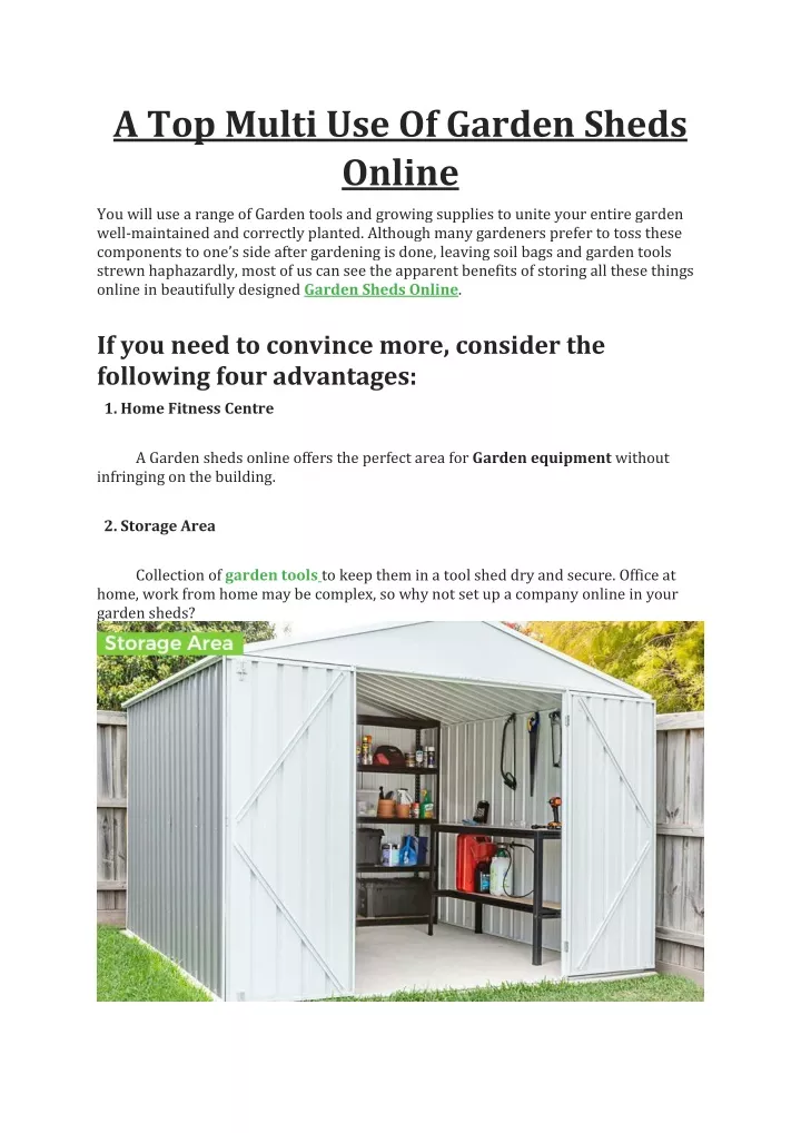 a top multi use of garden sheds online