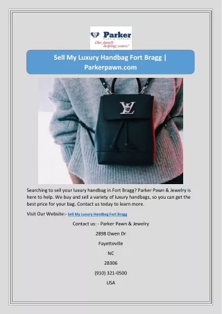 Sell My Luxury Handbag Fort Bragg | Parkerpawn.com