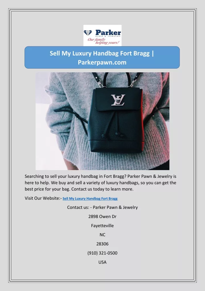 sell my luxury handbag fort bragg parkerpawn com