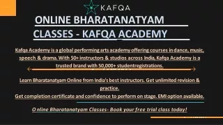 Online Bharatanatyam Classes | KAFQA Academy