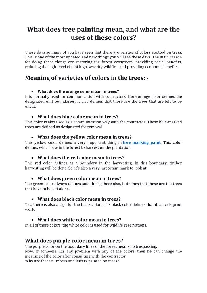 what does tree painting mean and what