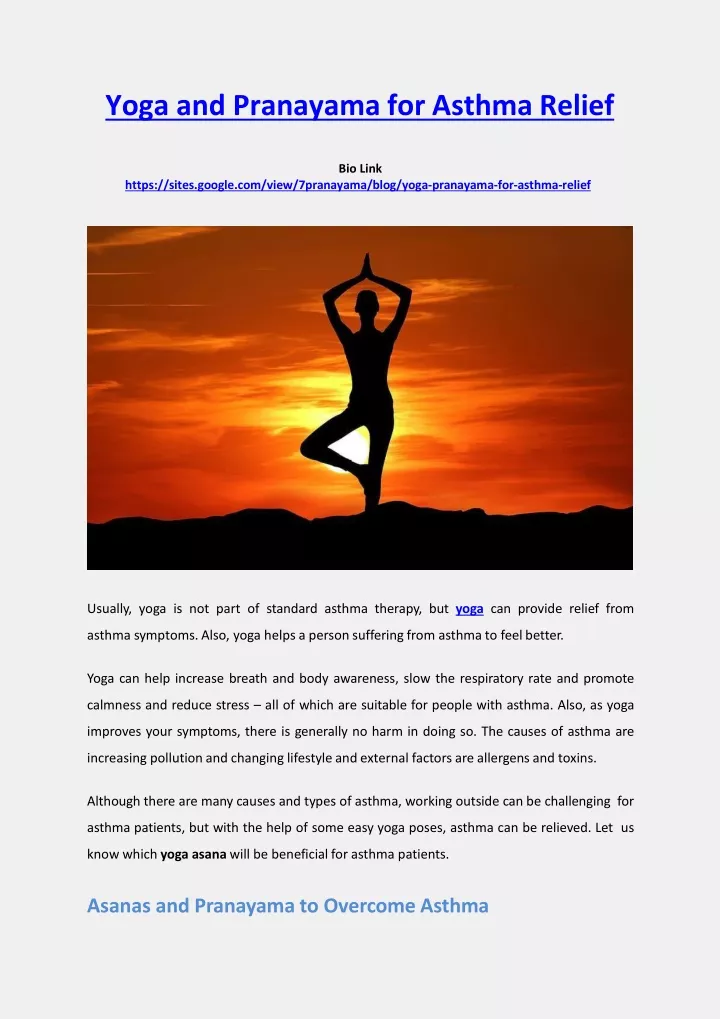 yoga and pranayama for asthma relief