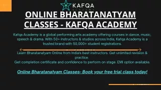 Online Bharatanatyam Classes | KAFQA Academy
