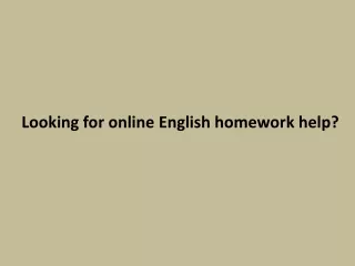 Online English homework help