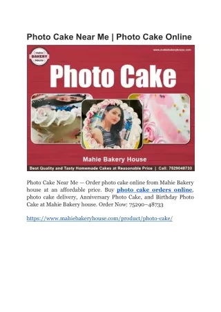 Photo Cake Near Me | Photo Cake Online