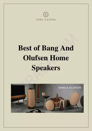 Best of Bang And Olufsen Home Speakers