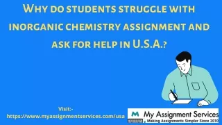How to get the best  inorganic chemistry assignment help in USA?